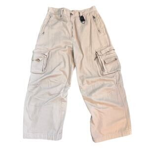 C2H4 Men's Beige Khaki Construction Cargo Pants Size Large